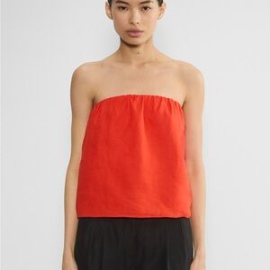 Aritzia Bold Red Strapless Crop Top